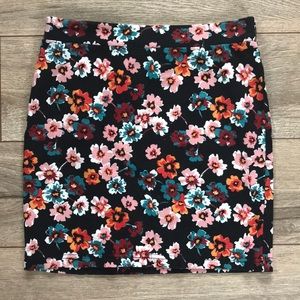 Floral bodycon skirt